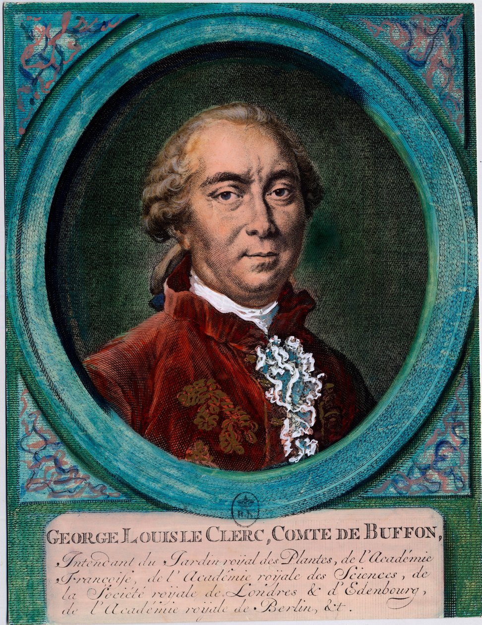 Retrato de George Louis Le Clerc, Conde de Buffon (1707-1788), naturalista y escritor francés. Grabado del siglo XVIII. Colección privada de Unknown artist