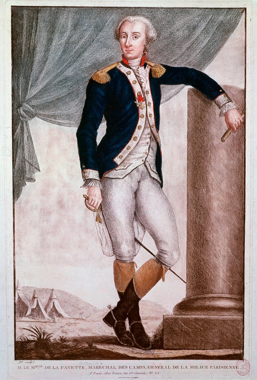 Retrato de Gilbert du Motier, Marqués de Lafayette de Unknown artist