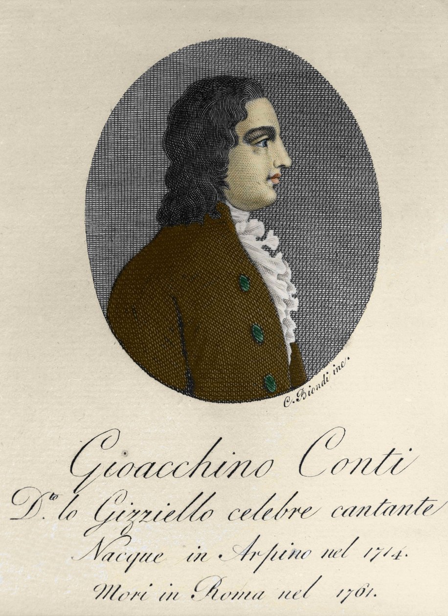 Retrato de Gioacchino Conti, llamado Gizziello (1714-1761) (Castrato) el italiano de Unknown artist