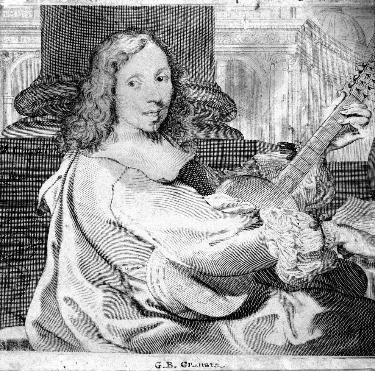 Retrato de Giovanni Battista Granata (1620/21-1687) guitarrista y compositor italiano de Unknown artist