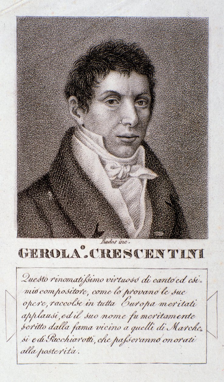 Retrato de Girolamo Crescentini (grabado) de Unknown artist