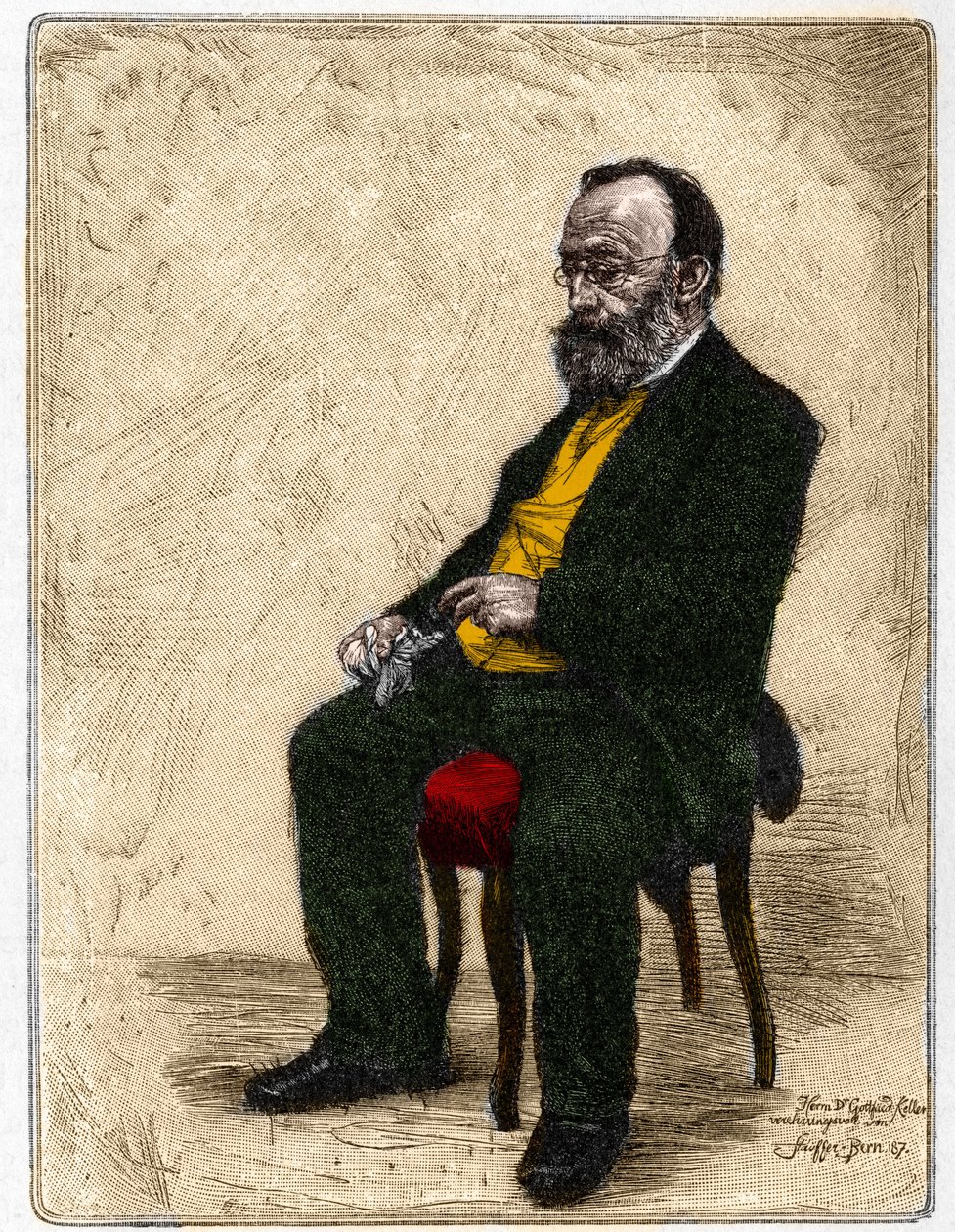 Retrato de Gottfried Keller (1819-1890), escritor y poeta suizo de habla alemana de Unknown artist