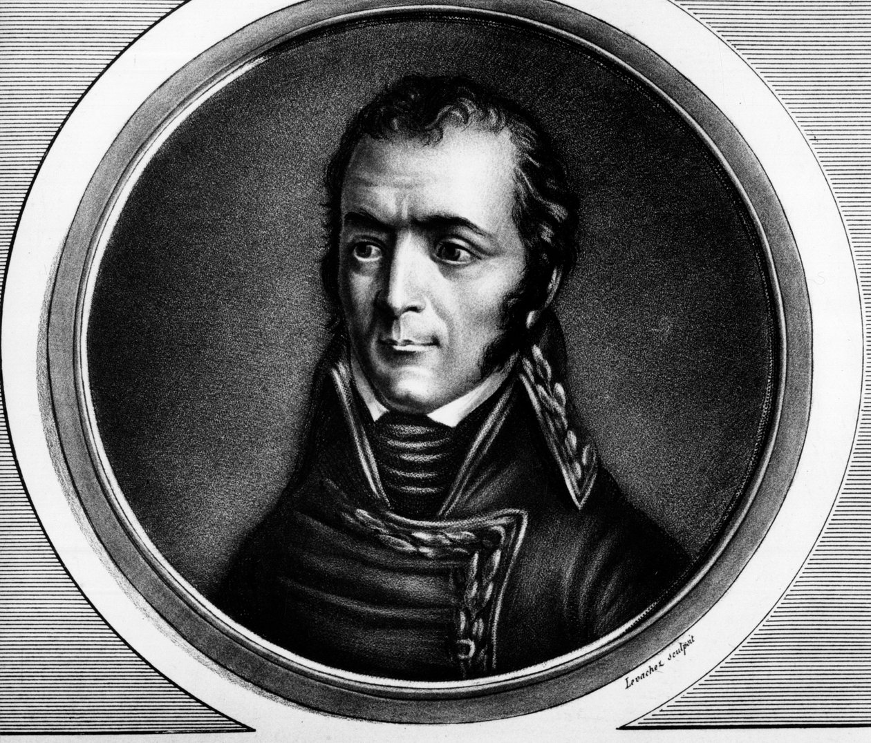 Retrato de Guillaume Marie-Anne Brune (1763-1815), mariscal de Francia. Grabado en Colección completa de cuadros históricos de la revolución francesa, en tres volúmenes (1804) de Unknown artist
