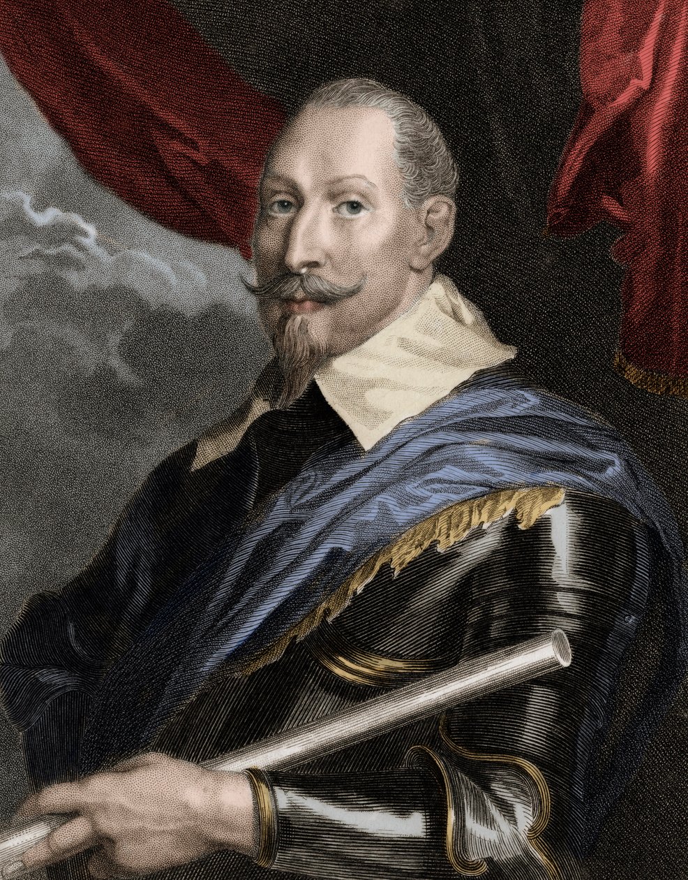 Retrato de Gustavo Adolfo II (1594-1632), Rey de Suecia - Gustavo Adolfo II 1594-1632, Rey de Suecia 1611-1632 - grabado - siglo XIX de Unknown artist
