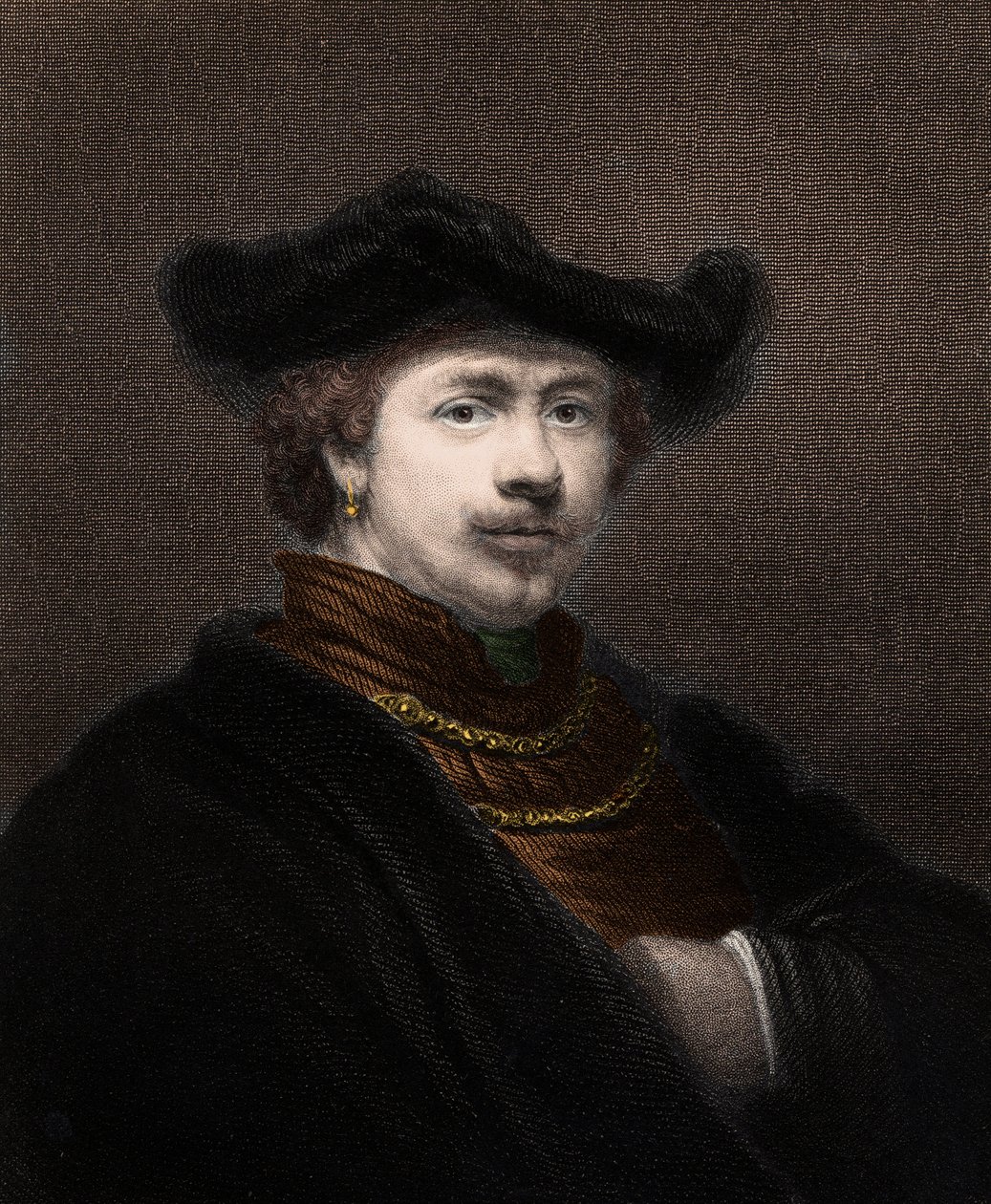 Retrato de Harmenszoon van Rijn Rembrandt (1606-1669), pintor holandés - grabado - siglo XIX de Unknown artist