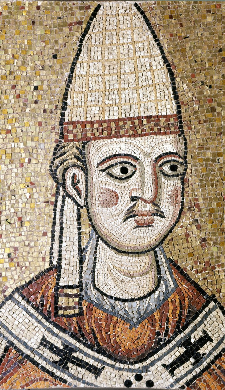 Retrato de Inocencio III (1160 - 1216). Mosaico conservado en el Museo de Roma. Anteriormente estaba en la antigua Iglesia de San Pedro. Museo de Roma de Unknown artist