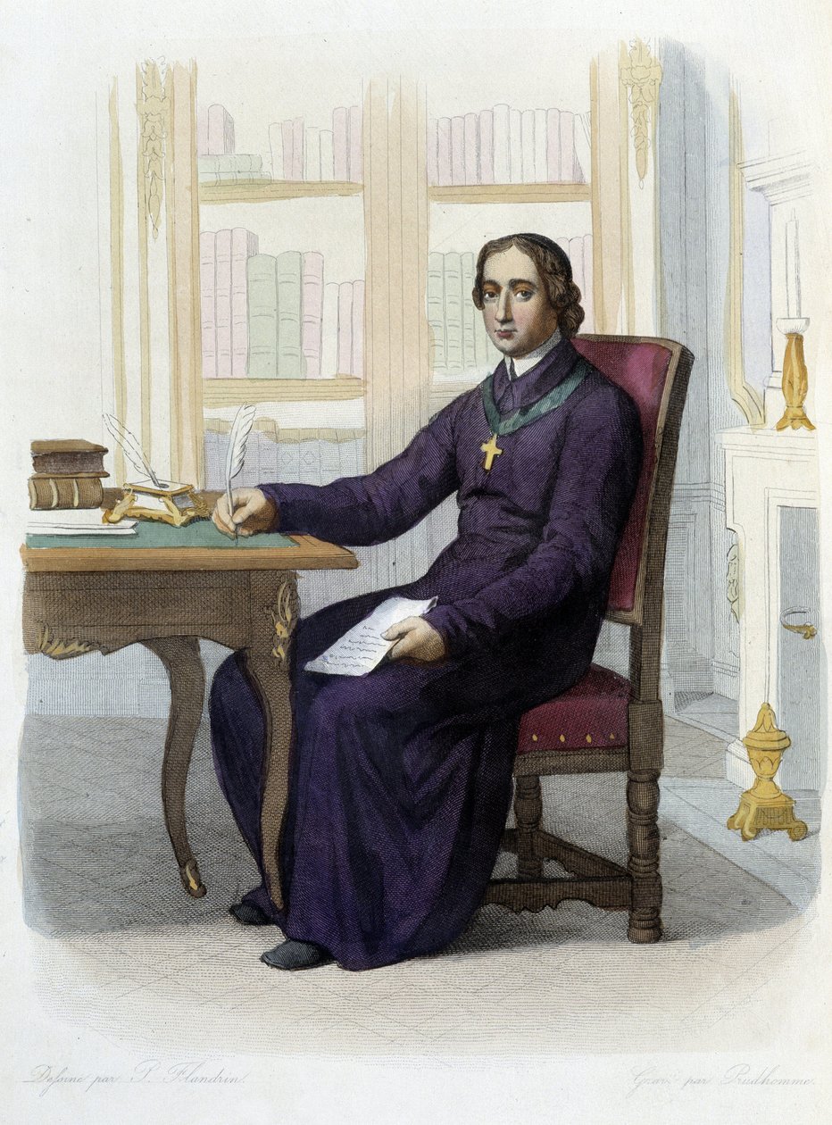 Retrato de Jean Baptiste (Jean-Baptiste) Massillon, predicador francés (1663-1742) en "Le Plutarque Français", ed. Mennechet de Unknown artist