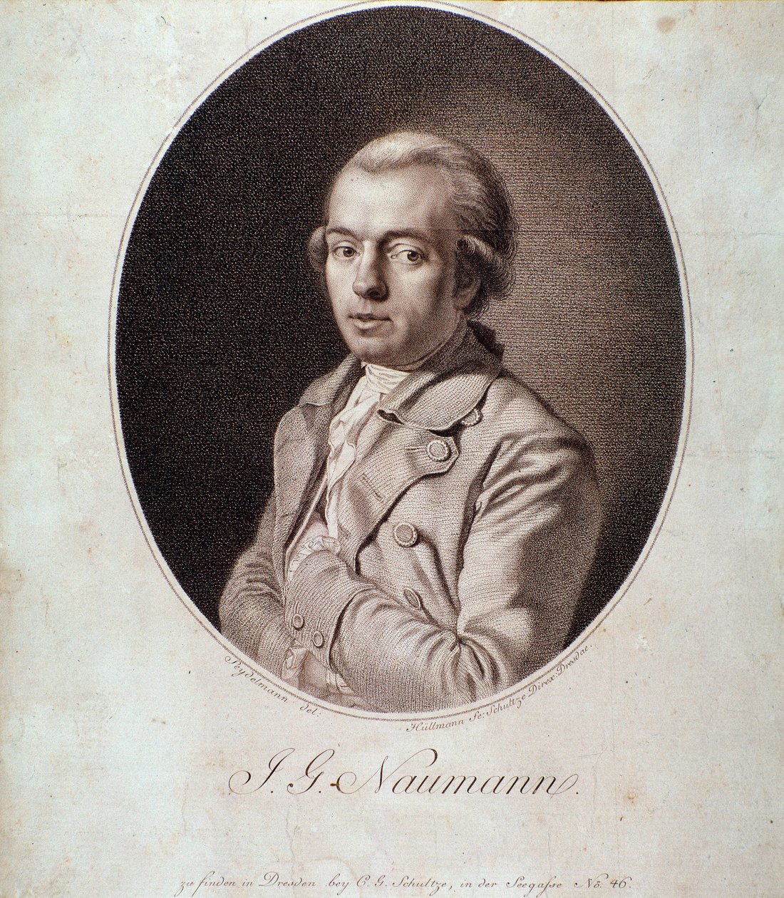 Retrato de Johann Gottlieb Naumann (grabado) de Unknown artist
