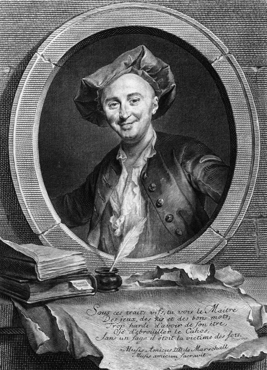 Retrato de Julien Offray de La Mettrie (1709-1751) médico y filósofo francés de Unknown artist