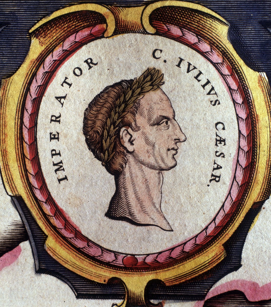 Retrato de Julio César (101-44 a.C.), general y político romano. Grabado de finales del siglo XVIII. Milán de Unknown artist