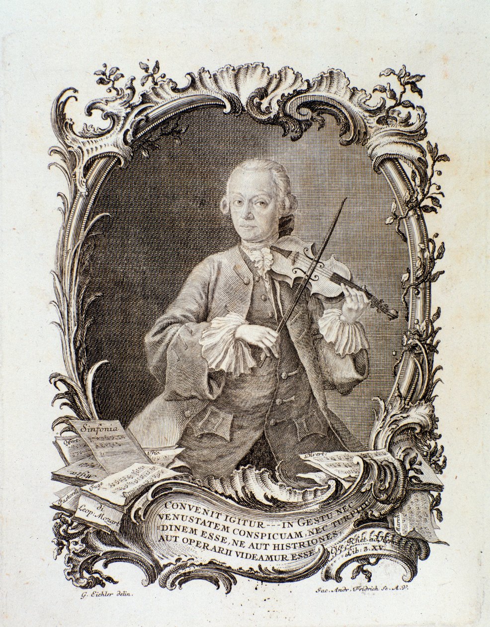 Retrato de Leopold Mozart (grabado) de Unknown artist