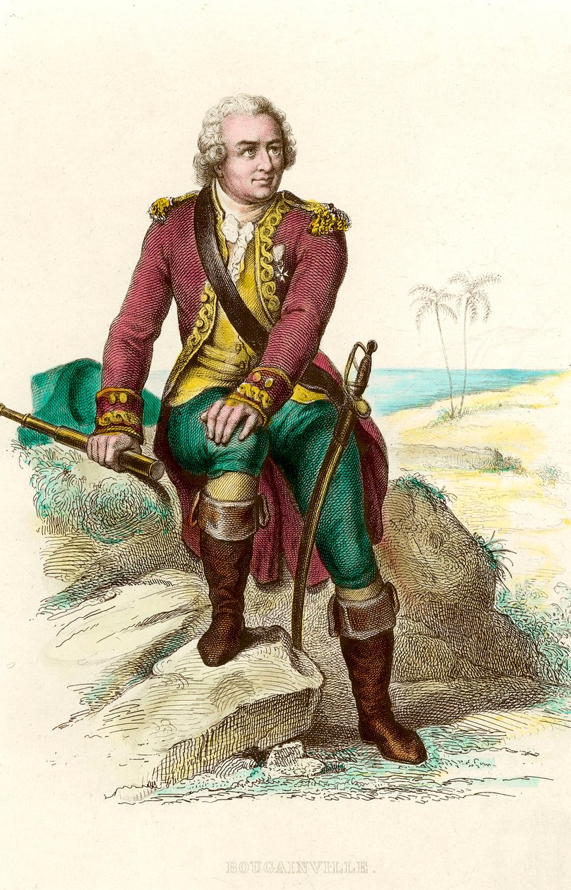 Retrato de Louis Antoine, Conde de Bougainville (1729 - 1811) navegante francés. Grabado del siglo XIX. Coll. Go. de Unknown artist