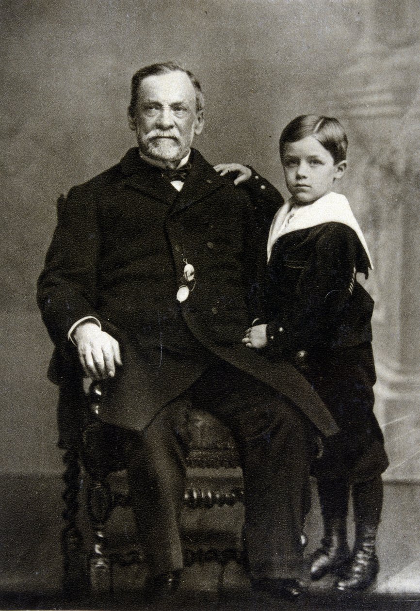 Retrato de Louis Pasteur (1822 - 1895) y su nieto Louis Pasteur Vallery-Radot en 1893 de Unknown artist