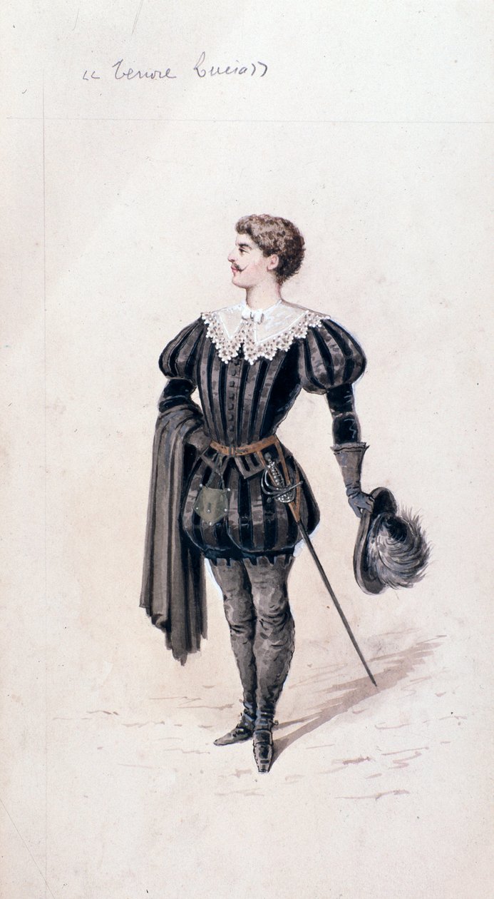 Retrato de Lucio, tenor en Lucia di Lammermoor, ópera de Gaetano Donizetti de Unknown artist