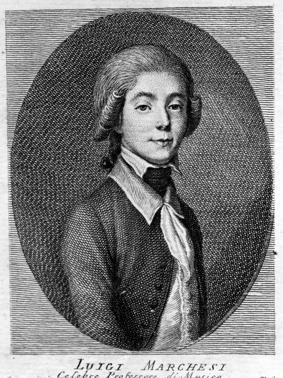 Retrato de Luigi Marchesi (1754 - 1829) también conocido como Marchesini, castrato italiano. de Unknown artist