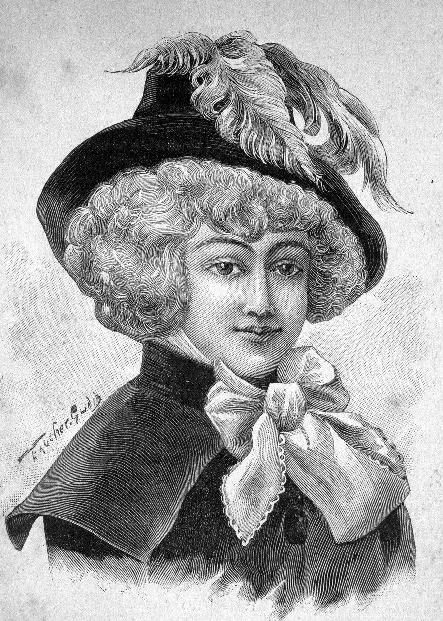 Retrato de Mademoiselle de Fontenay o Teresa (Theresa o Terezia) Cabarrus, llamada Madame Tallien (Talien), Princesa de Caraman Chimay (1773 - 1835) - en “Los Contemporáneos”, n.d. finales del siglo XIX. de Unknown artist