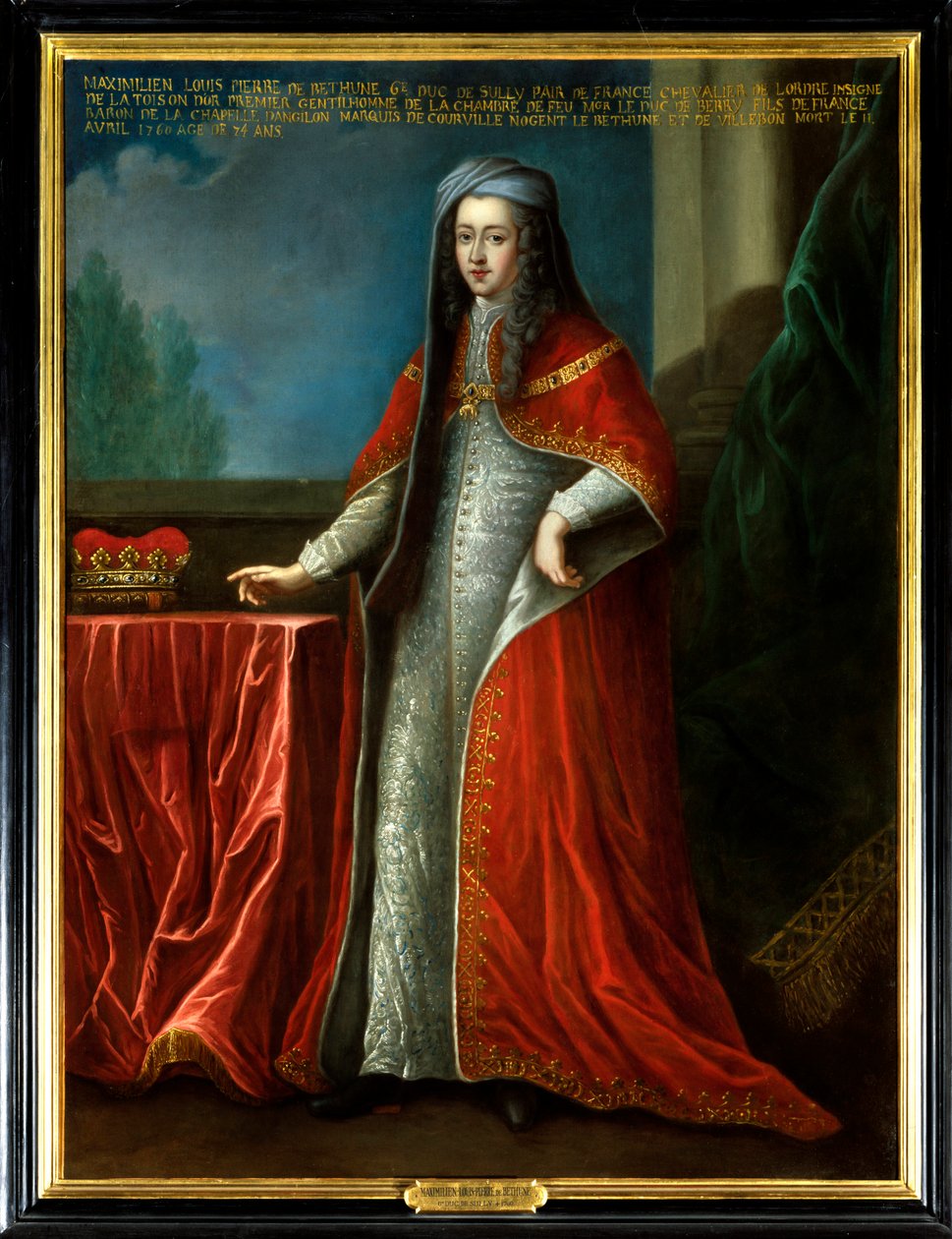 Retrato de Maximiliano Luis Pierre de Béthune (1686-1760), sexto duque de Sully. Lleva el collar de la Orden del Toisón de Oro. Pintura anónima del siglo XVIII de Unknown artist