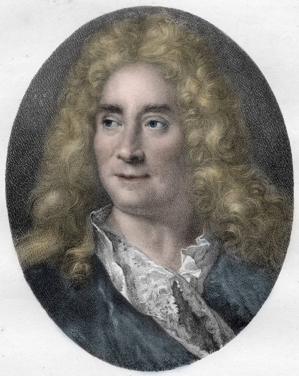 Retrato de Michel Boyron (Michel Baron), actor y dramaturgo inglés (1653-1729) - grabado de Unknown artist