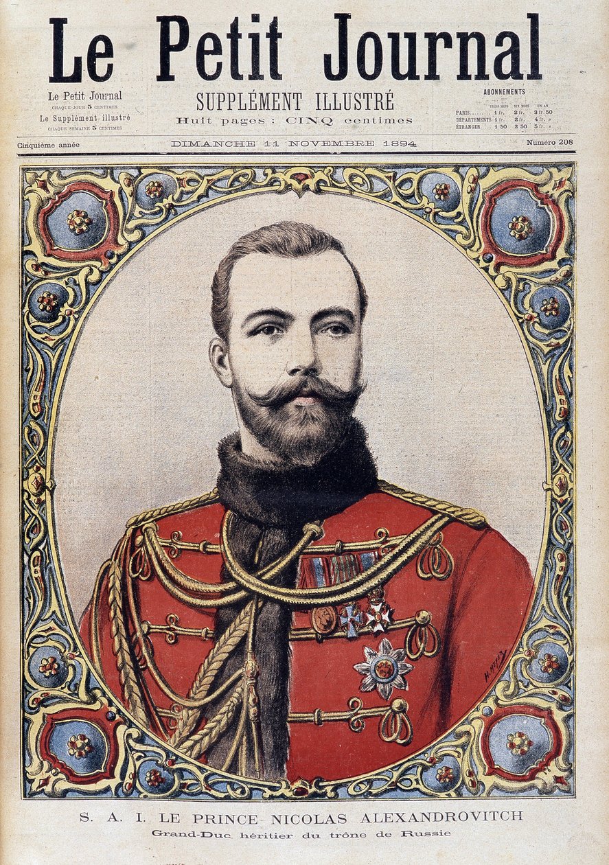 Retrato de Nicolás II de joven Rusia - en “Le Petit Journal” del 11/11/1894 de Unknown artist