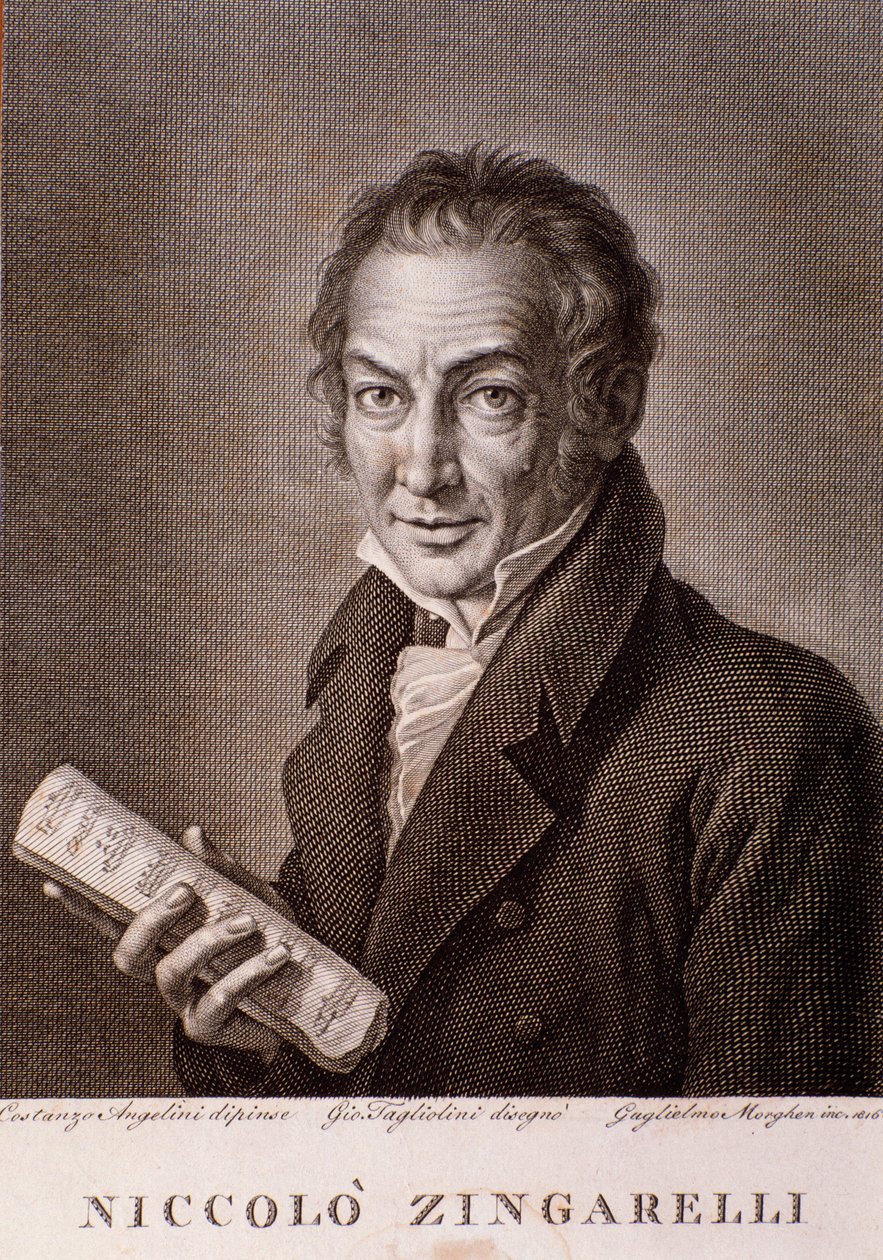 Retrato de Nicola Antonio Zingarelli (grabado) de Unknown artist
