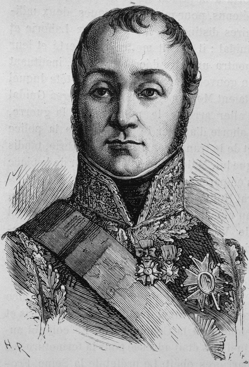 Retrato de Nicolas Oudinot, Duque de Reggio (1767 - 1847). Grabado de finales del siglo XIX en “Historia de Francia” de H. Martin. de Unknown artist