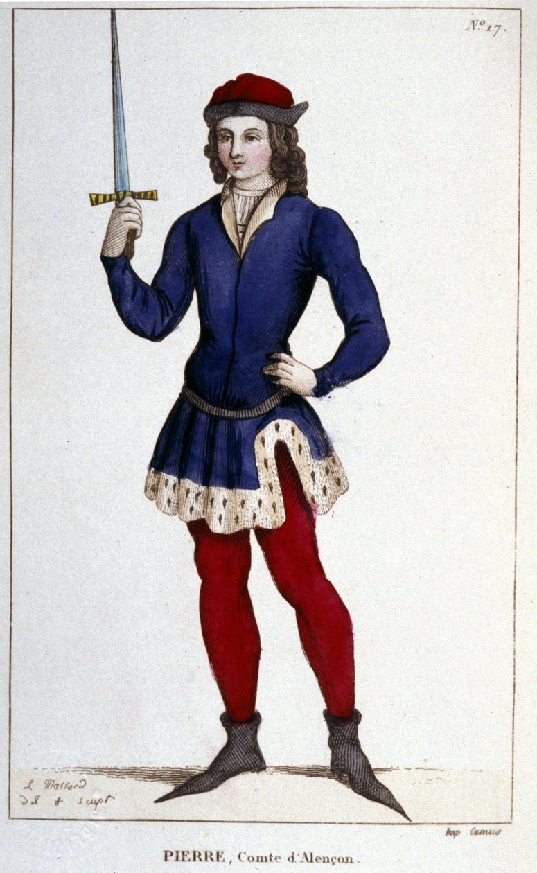 Retrato de Pierre, Conde de Alençon (1251 - 1284), Grabado de 1830 de Unknown artist