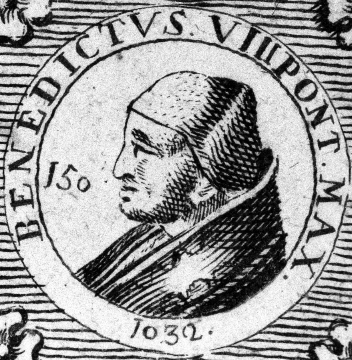 Retrato del Papa Benedicto VIII. Grabado del siglo XIX. de Unknown artist