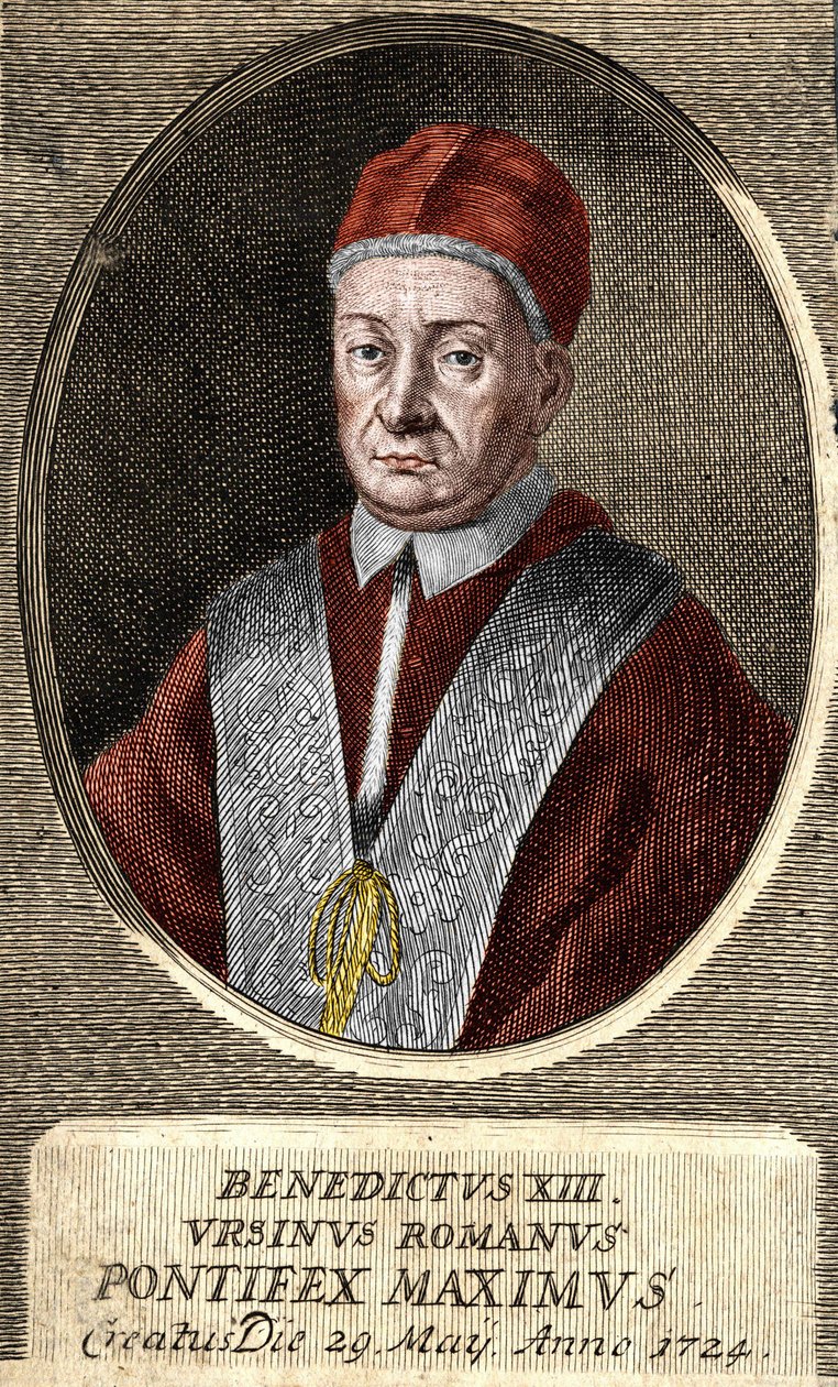 Retrato del Papa Benedicto XIII (Vincenzo Maria Orsini) (1649 - 1730), 243º papa. de Unknown artist