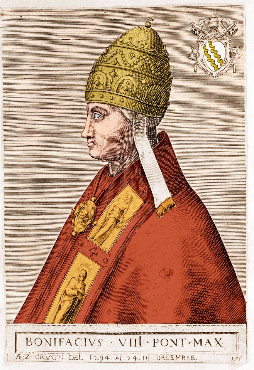 Retrato del Papa Bonifacio VIII (Benedetto Caetani conocido como Bonifacio VIII) de Unknown artist