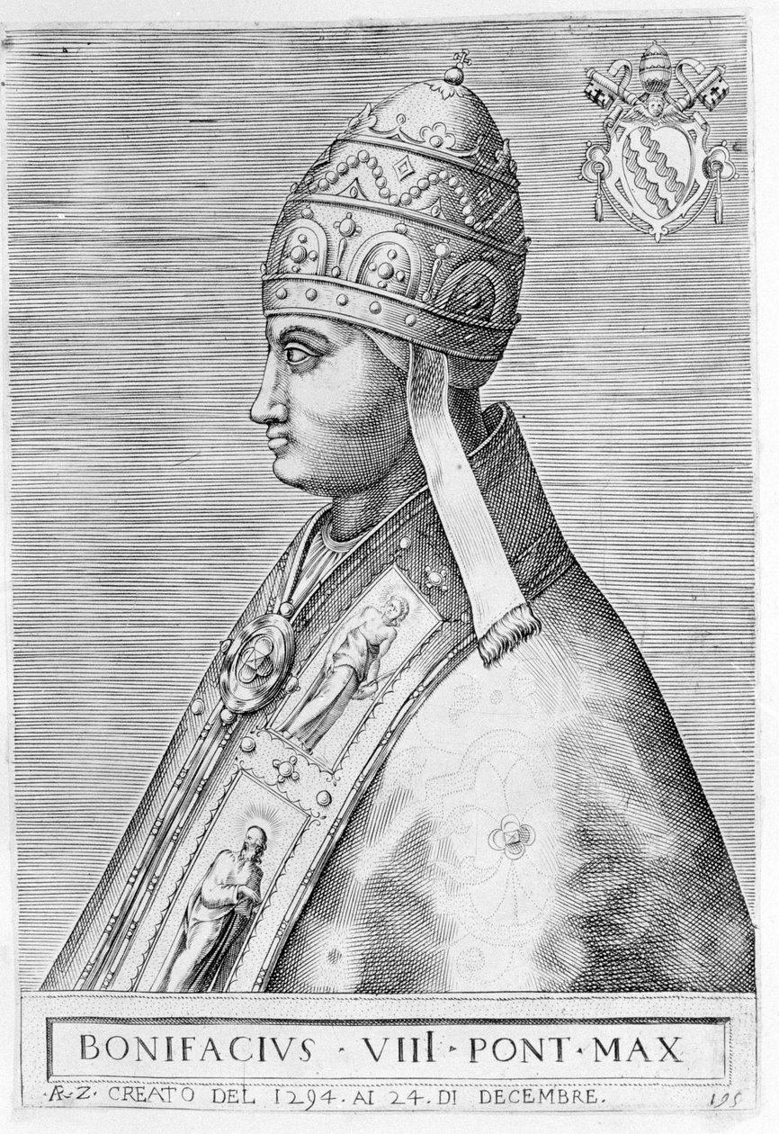 Retrato del Papa Bonifacio VIII (Benedetto Caetani, conocido como Bonifacio VIII) de Unknown artist