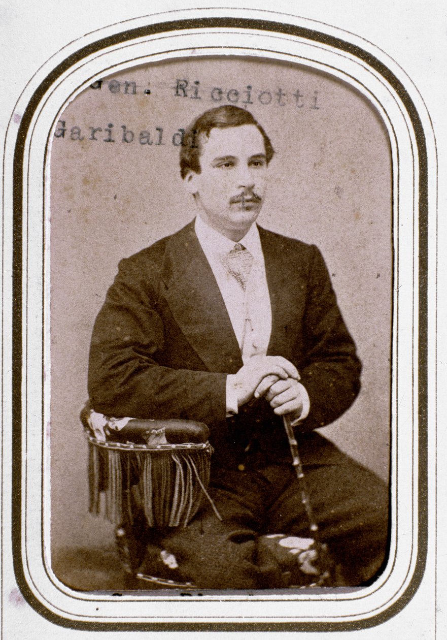 Retrato de Ricciotti Garibaldi (1847-1924), hijo del patriota italiano Giuseppe Garibaldi y su primera esposa Anita de Unknown artist