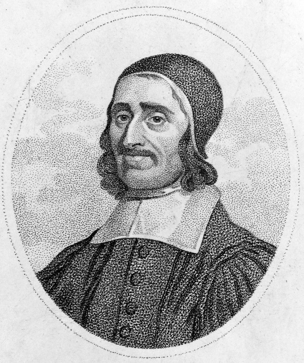 Retrato de Richard Baxter (1615-1691) puritano del siglo XVII. Grabado del siglo XIX. Colección privada. París de Unknown artist
