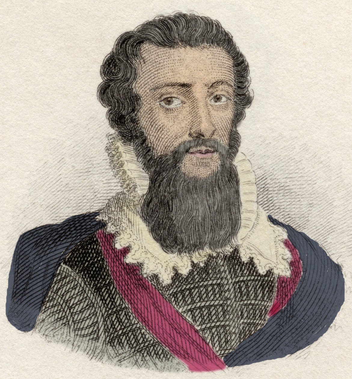 Retrato de Robert Devereux, Conde de Essex (1566-1601) general inglés, favorito de Isabel I. Grabado del siglo XIX. de Unknown artist