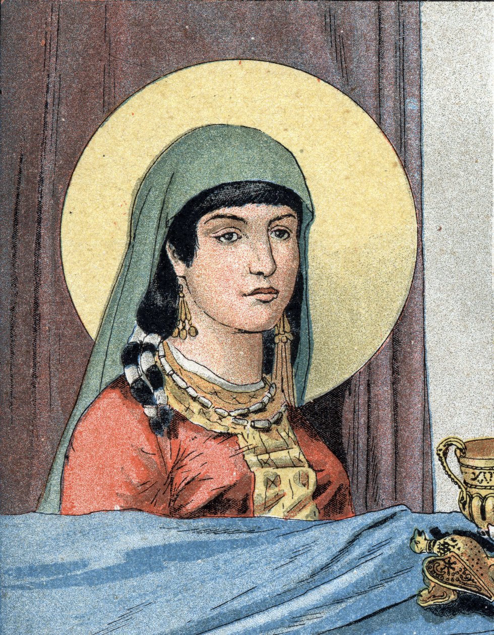 Retrato de Santa Clotilde, reina de los francos (v. 475-545), esposa de Clodoveo I. de Unknown artist