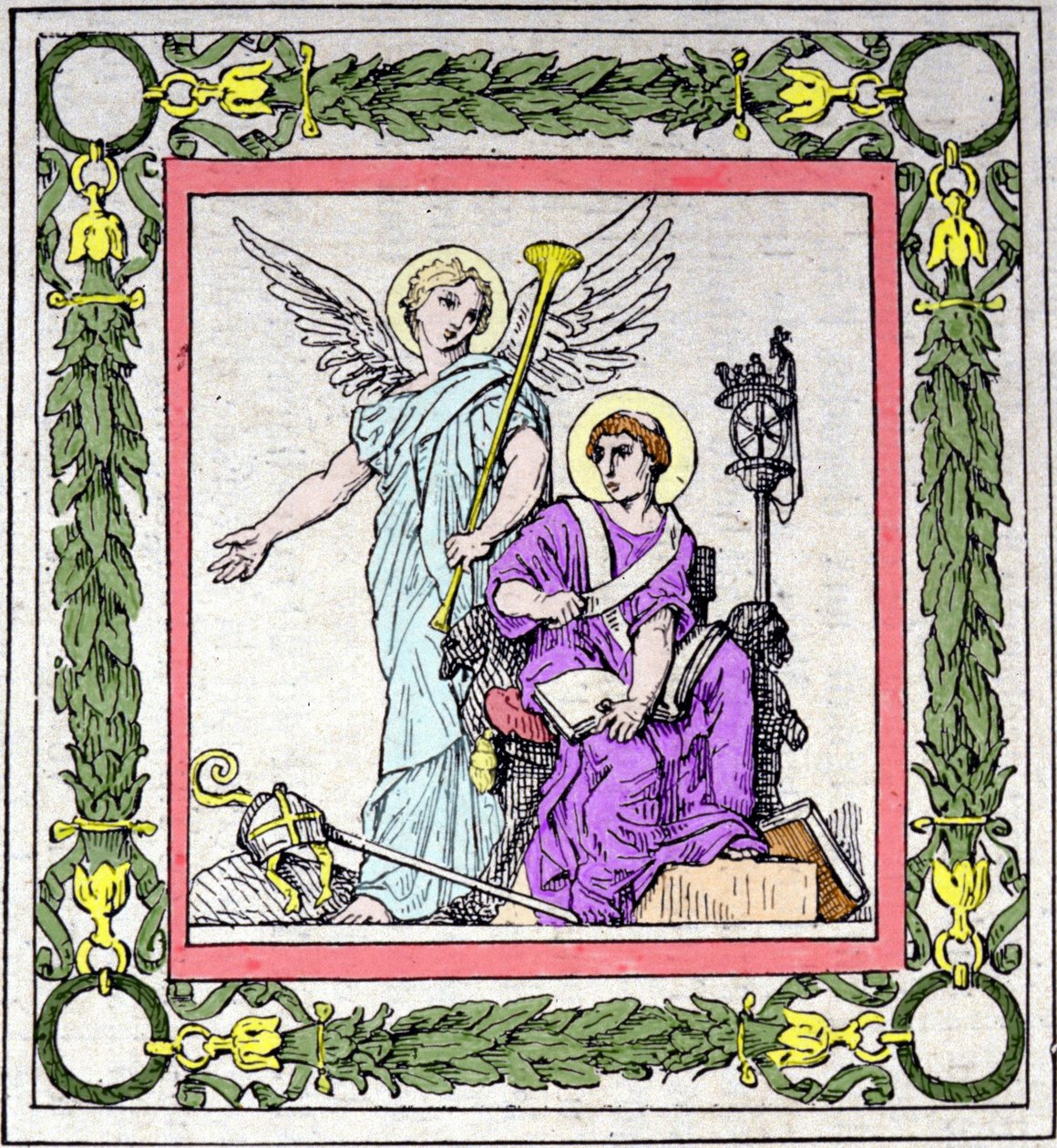 Retrato de San Gregorio Obispo de Tours (538 - 594) escribiendo la historia de Francia. de Unknown artist
