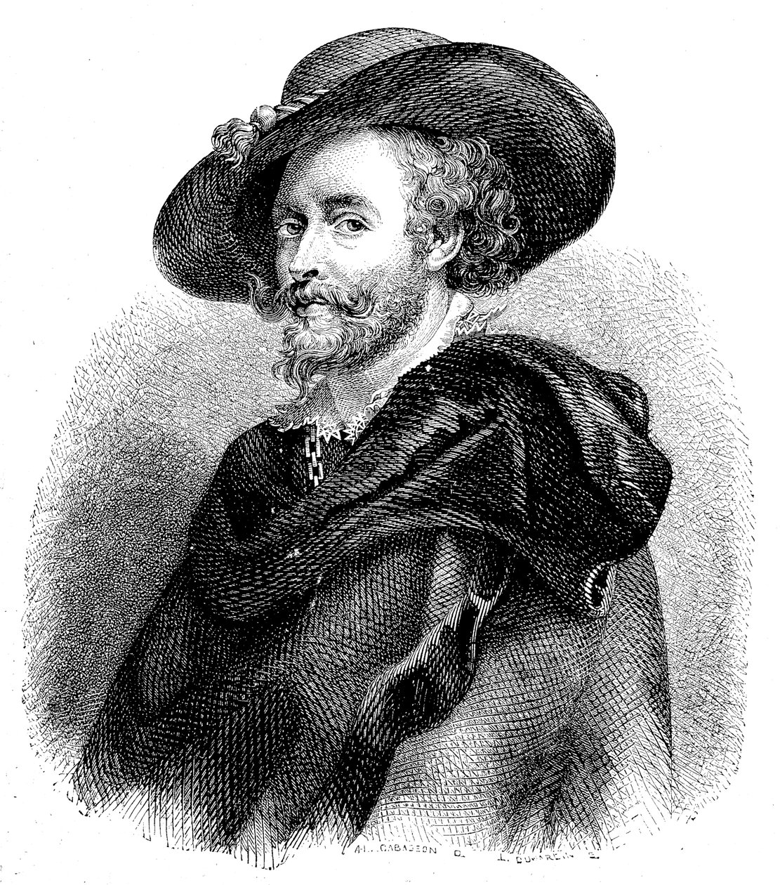 Retrato de Sir Peter Paul Rubens (1577-1640) (grabado) de Unknown artist