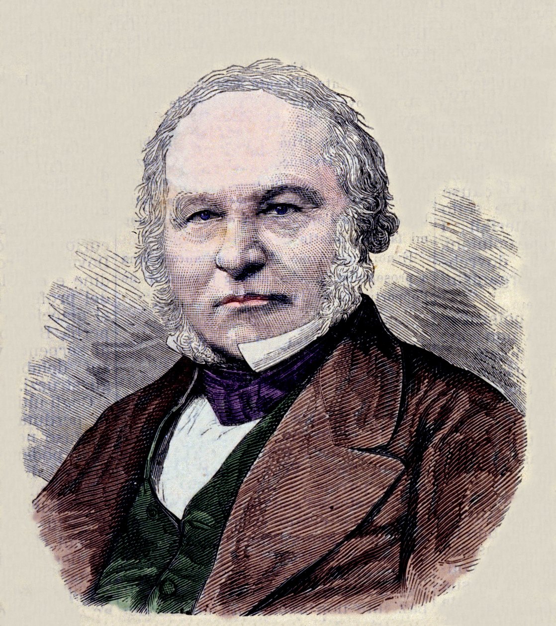 Retrato de Sir Rowland Hill (1795-1879) inventor del sello postal. de Unknown artist