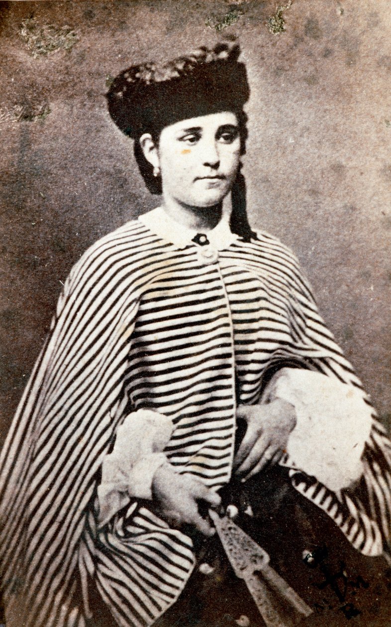 Retrato de Teresita Garibaldi (1845-1903), hija del patriota italiano y héroe del Risorgimento Giuseppe Garibaldi (1807-1882) y su primera esposa Anita (1821-1849). Fotografía. Colección privada de Unknown artist