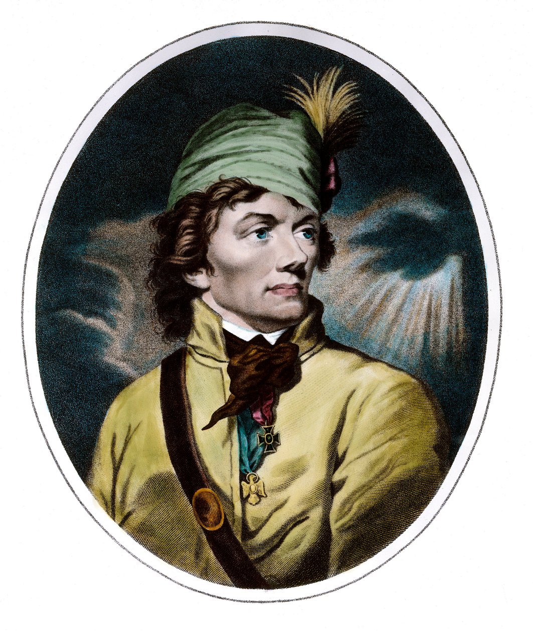 Retrato de Tadeusz Kosciuszko, general y héroe polaco. Grabado del siglo XVIII de Unknown artist