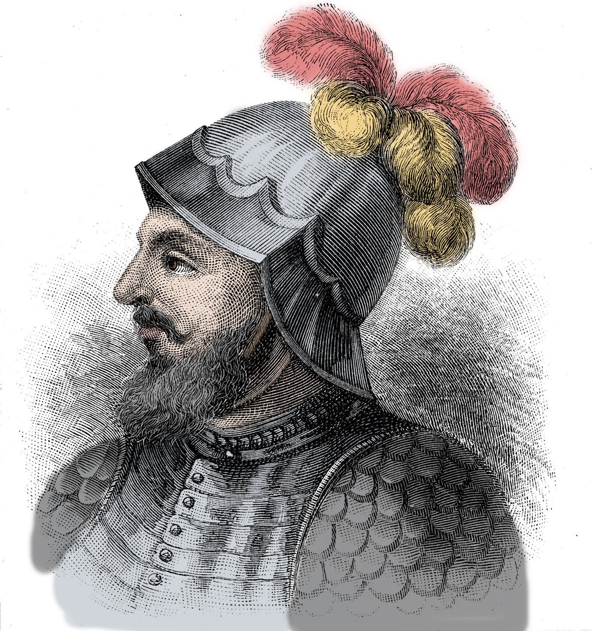 Retrato de Vasco Núñez de Balboa, conquistador español (1475-1517) - Grabado del siglo XIX de Unknown artist