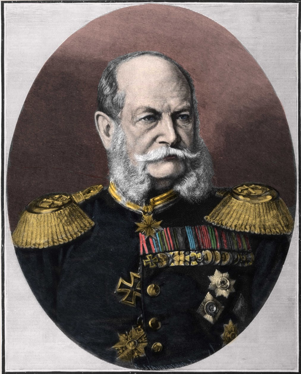 Retrato de Guillermo I (1797-1888), Rey de Prusia y Emperador de Alemania. Grabado de finales del siglo XIX. de Unknown artist