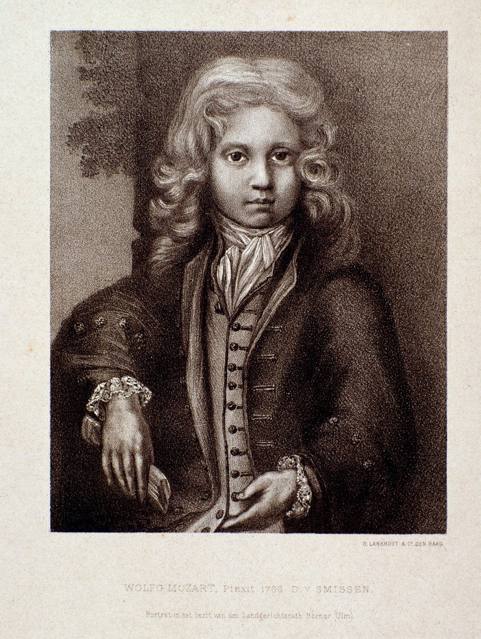 Retrato de Wolfgang Amadeus Mozart, de niño (grabado) de Unknown artist