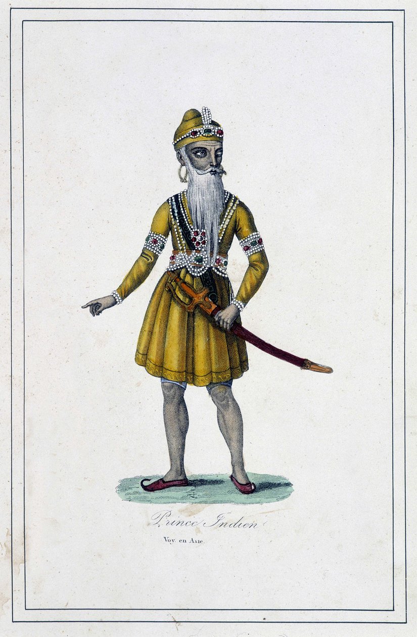 Retrato de un príncipe indio en traje tradicional - en 