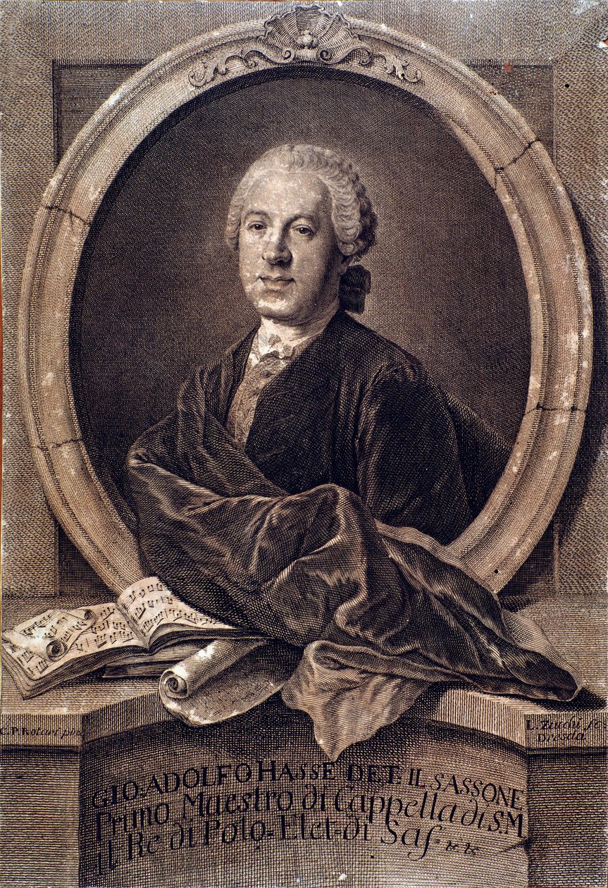Retrato del compositor inglés Johann Adolf Hasse (1699-1783) de Unknown artist