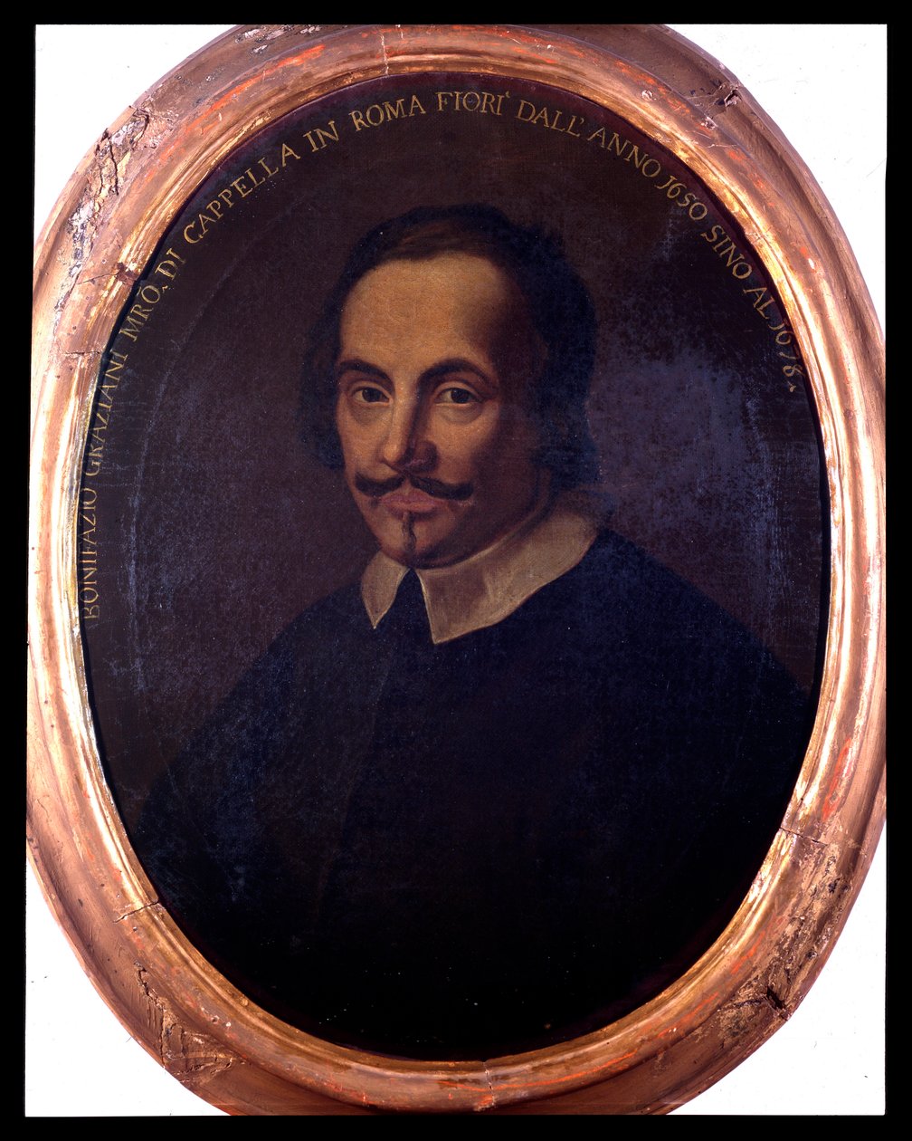 Retrato del compositor italiano Bonifazio Graziani (1604/1605-1664). Pintura anónima. Siglo XVIII. Bolonia, Museo Bibliográfico Musicale de Unknown artist