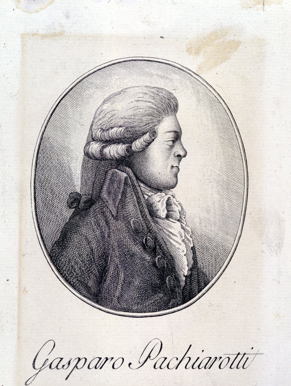 Retrato del castrato italiano Gasparo Pacchierotti (Pacchiarotti) (1740 - 1821). Grabado del siglo XIX. de Unknown artist