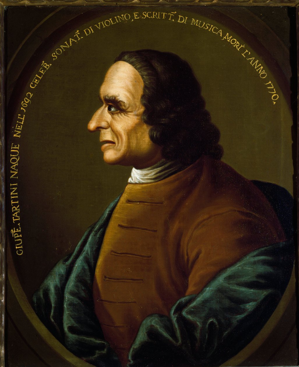 Retrato del compositor y violinista italiano Giuseppe Tartini (1692-1770). Pintura anónima del siglo XVIII. Bolonia, Museo Bibliográfico Musicale de Unknown artist