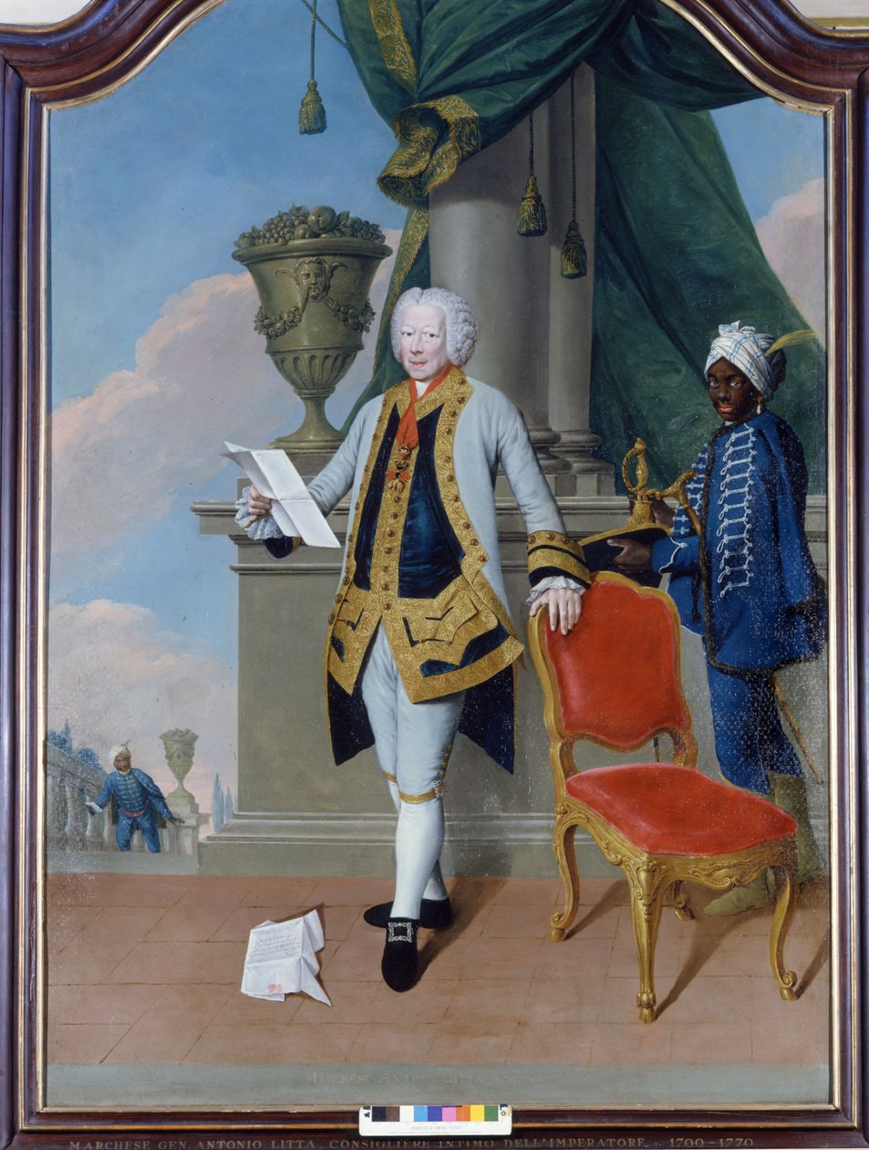 Retrato del marqués Antonio Litta (1700-1770), consejero íntimo del emperador. Pintura anónima. Colección privada. Milán. de Unknown artist