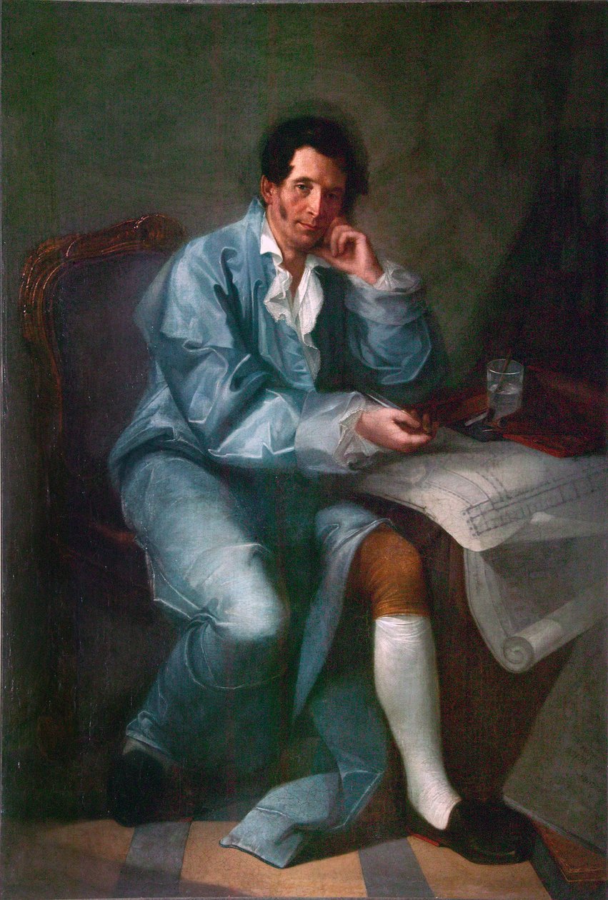 Retrato del arquitecto Jean-Baptiste (Jean Baptiste) Vallin de la Mothe (1729-1800) peinture anonyme - Museo de la Academia de Bellas Artes, San Petersburgo de Unknown artist