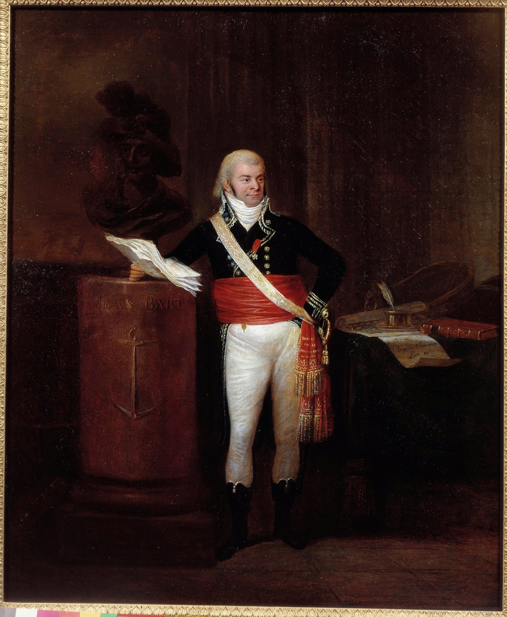 Retrato del ciudadano Emmery, alcalde de Dunkerque distinguido por Napoleón Bonaparte, sostiene el busto de Jean Bart de Unknown artist